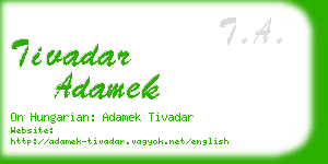 tivadar adamek business card